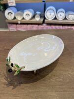 25 CM ZEYTİN DETAY 4 AYAKLI PORSELEN SUNUMLUK
