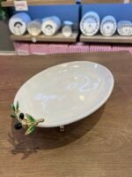 25 CM  ZEYTİN DETAY 4 AYAKLI  PORSELEN SUNUMLUK