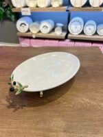 25 CM  ZEYTİN DETAY 4 AYAKLI  PORSELEN SUNUMLUK - Görsel 2