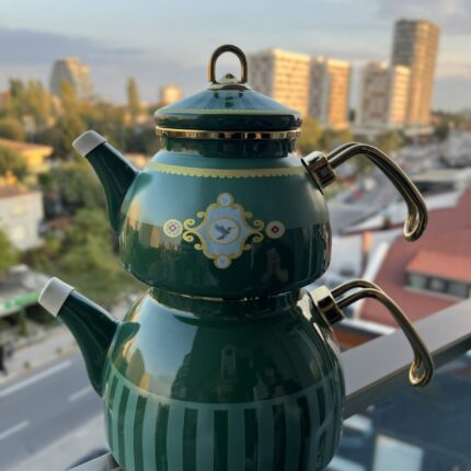 Emaye Green çaydanlık