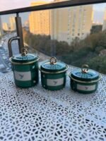 3’Lü EMAYE GREEN CANDY ÇAY & ŞEKER & KAHVELİK - Görsel 3