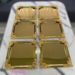 6 Adet Nazengül Gold Renk Tepsi