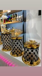 SİYAH DAMALI 3’ LÜ ÇAY ŞEKER KAHVELİK