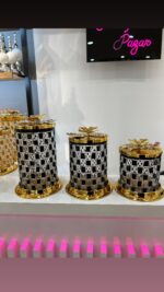 SİYAH DAMALI 3’ LÜ ÇAY ŞEKER KAHVELİK