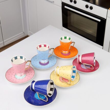 6 KİŞİLİK KONİK PUANTİYELİ FİNCAN TAKIMI 120cc