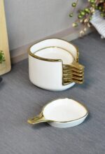 ELLA 6'LI YALDIZLI KÖŞELİ PORSELEN SOSLUK - Görsel 2