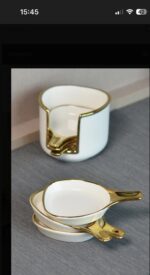 ELLA 6'LI YALDIZLI KÖŞELİ PORSELEN SOSLUK