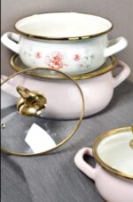 EMAYE CLODİA 3'LÜ PEMBE-ÇİÇEKLİ GÜVEÇ SETİ