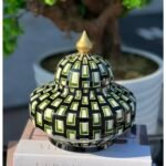 3 BOYUT DESEN YEŞİL SİYAH 20CM UZAY KÜP