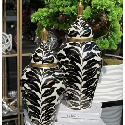 2 Lİ SİYAH YAPRAK DESEN BÜYÜK KÜÇÜK ASİL KÜP