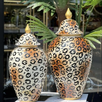 2 Lİ KAHVE LEOPAR DESEN BÜYÜK KÜÇÜK UZUN KÜP