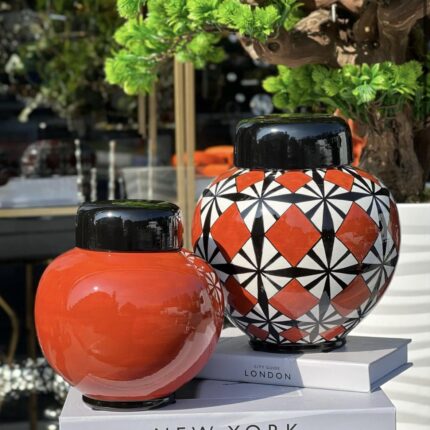 YILDIZ DESEN SİYAH TURUNCU 2 Lİ KÜRE KÜP