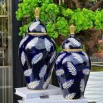 2 Lİ MAVİ YAPRAK DESEN BÜYÜK KÜÇÜK ASİL KÜP