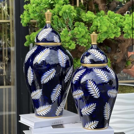 2 Lİ MAVİ YAPRAK DESEN BÜYÜK KÜÇÜK ASİL KÜP