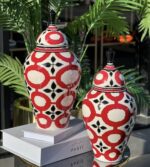 2 Lİ SET KIRMIZI HALKA DESEN BÜYÜK-KÜÇÜK ASİL KÜP - Görsel 2