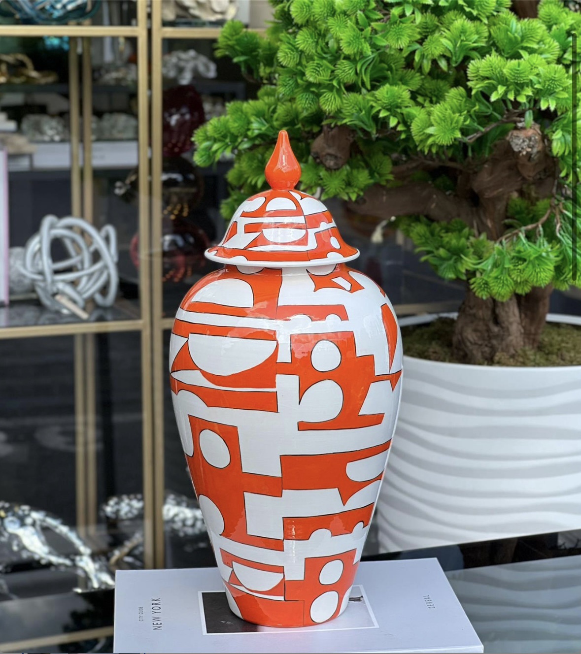 screenshot-197 TURUNCU BEYAZ GEOMETRİK BÜYÜK UZUN KÜP - Görsel 1