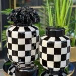 2 Lİ SET SİYAH BEYAZ DAMALI DUDAKLI KÜP MKNZ