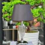 HUNİ ÇİZGİLİ CAM ABAJUR GÜMÜŞ