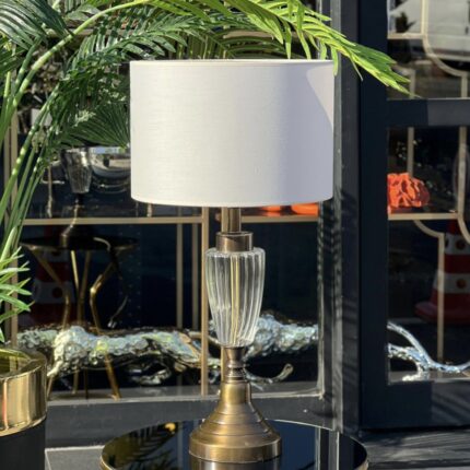 HUNİ ÇİZGİLİ CAM ABAJUR ESKİTME