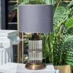 ESKİTME ŞEFFAF ÇİZGİLİ 2 KAT CAM ABAJUR