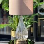 ARMUT MODEL ŞEFFAF ÇİZGİLİ CAM ESKİTME ABAJUR