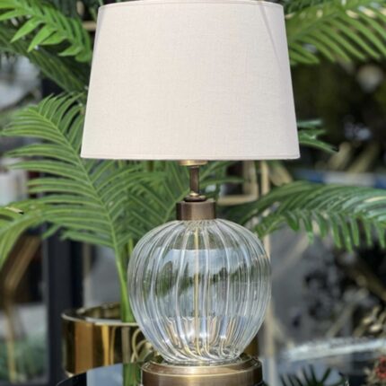 ELMA MODEL ŞEFFAF ÇİZGİLİ CAM ESKİTME ABAJUR