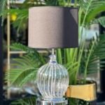 ELMA MODEL ŞEFFAF ÇİZGİLİ CAM GÜMÜŞ ABAJUR