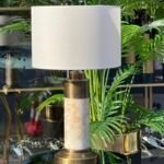 ESKİTME BEYAZ  MERMER DETAY ABAJUR