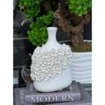 İTHAL BEYAZ SERAMİK LUMİFLORA VAZO ORTA