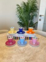 6 KİŞİLİK KONİK PUANTİYELİ FİNCAN TAKIMI 120cc - Görsel 2