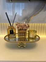 Zamak Ayaklı Şeritli Aynalı Dekoratif Stand