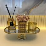 Zamak Ayaklı Şeritli Aynalı Dekoratif Stand