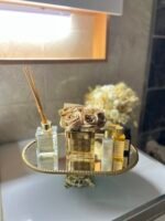 Zamak Ayaklı Şeritli Aynalı Dekoratif Stand - Görsel 3