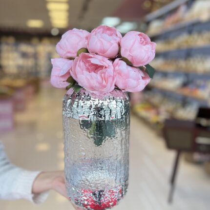 Bulanık Model İthal Vazo Gümüş -5620 13x27cm