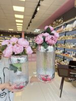 2’Lİ **Bulanık Model İthal Vazo Gümüş 13x27cm ve 15x34 - Görsel 2