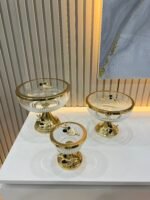 Zeytin Detay 3 Boy Sunumluk 
23 cm - 17cm - 12 cm **GOLD