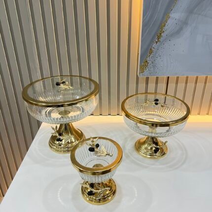 Zeytin Detay 3 Boy Sunumluk 
23 cm - 17cm - 12 cm **GOLD