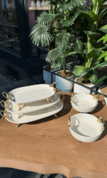 5 PARÇA  PORSELEN SUNUMLUK-