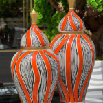 2 Lİ TURUNCU YOL DESEN BÜYÜK KÜÇÜK UZUN KÜP