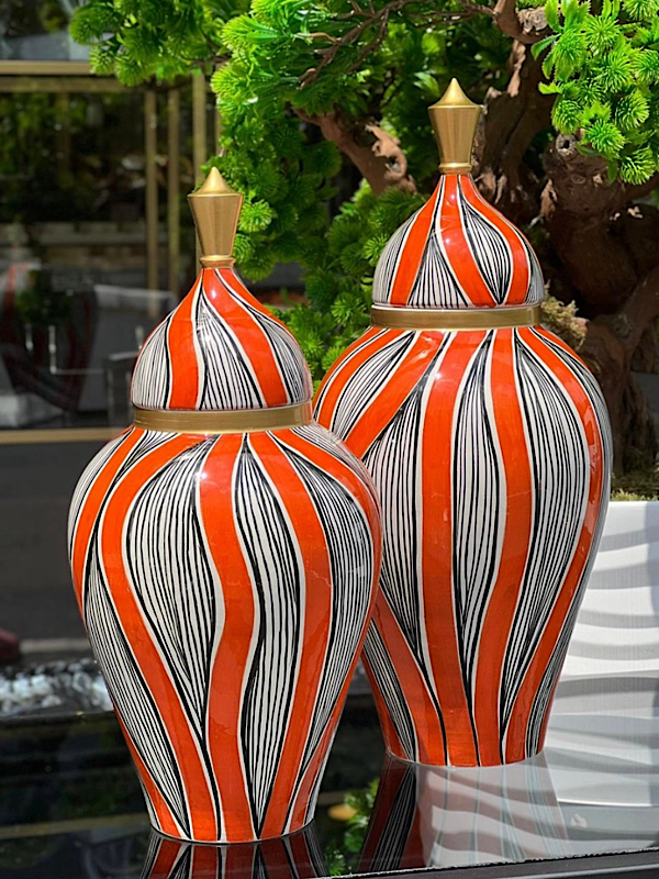 img_6258 2 Lİ TURUNCU YOL DESEN BÜYÜK KÜÇÜK UZUN KÜP - Görsel 1