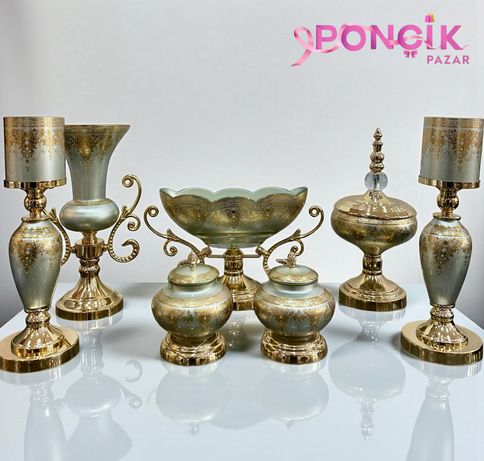 photoroom_20251106_172332 13 parça Saray model konsol & Salon Takımı 1094 - Görsel 1