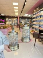 2’Li  dekoratif Cam Kavanoz ESKİTME **Elmas DETAY