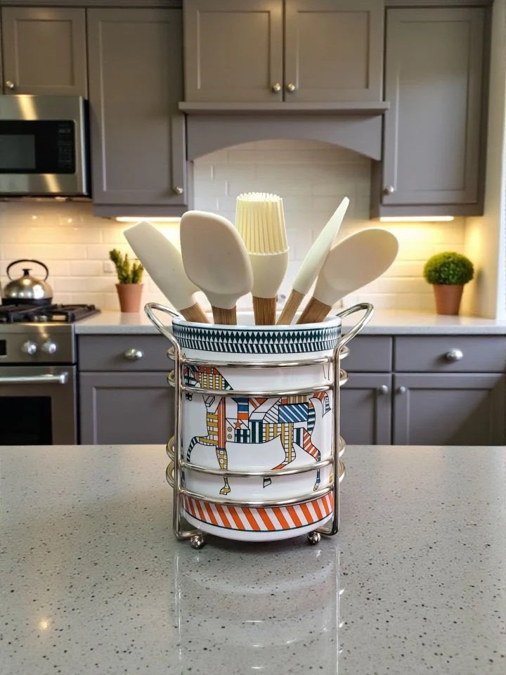 img_1919-2 HERM Metal Standlı Kaşıklık*GÜMÜŞ - Görsel 1