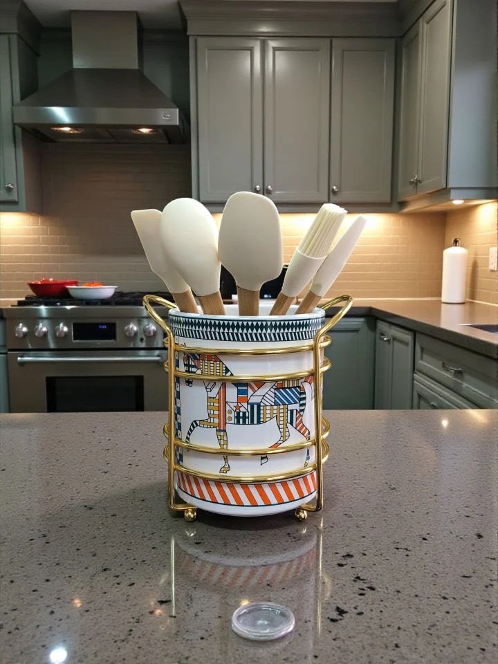 img_1925 HERM Metal Standlı Kaşıklık*GOLD - Görsel 1