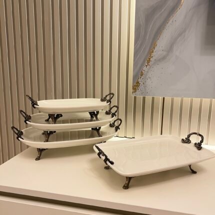 4 PARÇA  Porselen Sunumluk** ESKİTME