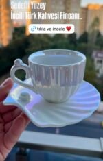 Sedefli 6 Kişilik Fincan Seti Beyaz - Görsel 3