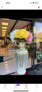 Beyaz Avangart Model Vazo (Çiçek Aranjman dahil değildir ) - Görsel 3