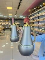 2 Li Gold İthal Termos Seti Halka Model -Antresit Krem - Görsel 2
