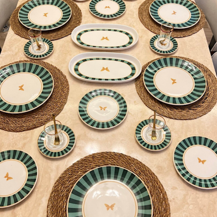 38 Parça Green Candy Kahvaltı Pasta ve Servis Takımı **PORSELEN SERİ🌟