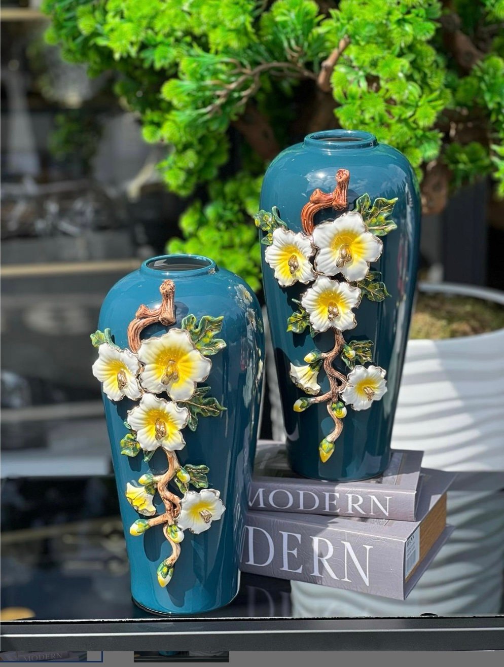 screenshot-255 İTHAL SERAMİK BLUE FİORİNA VAZO KÜÇÜK SARI ÇİÇEK - Görsel 1